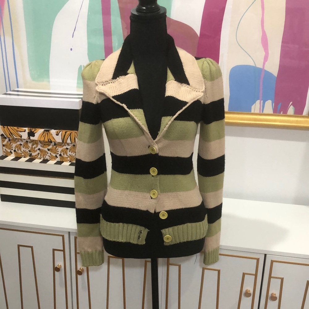 Vintage Betsey Johnson Striped Knit Women's Jacket S